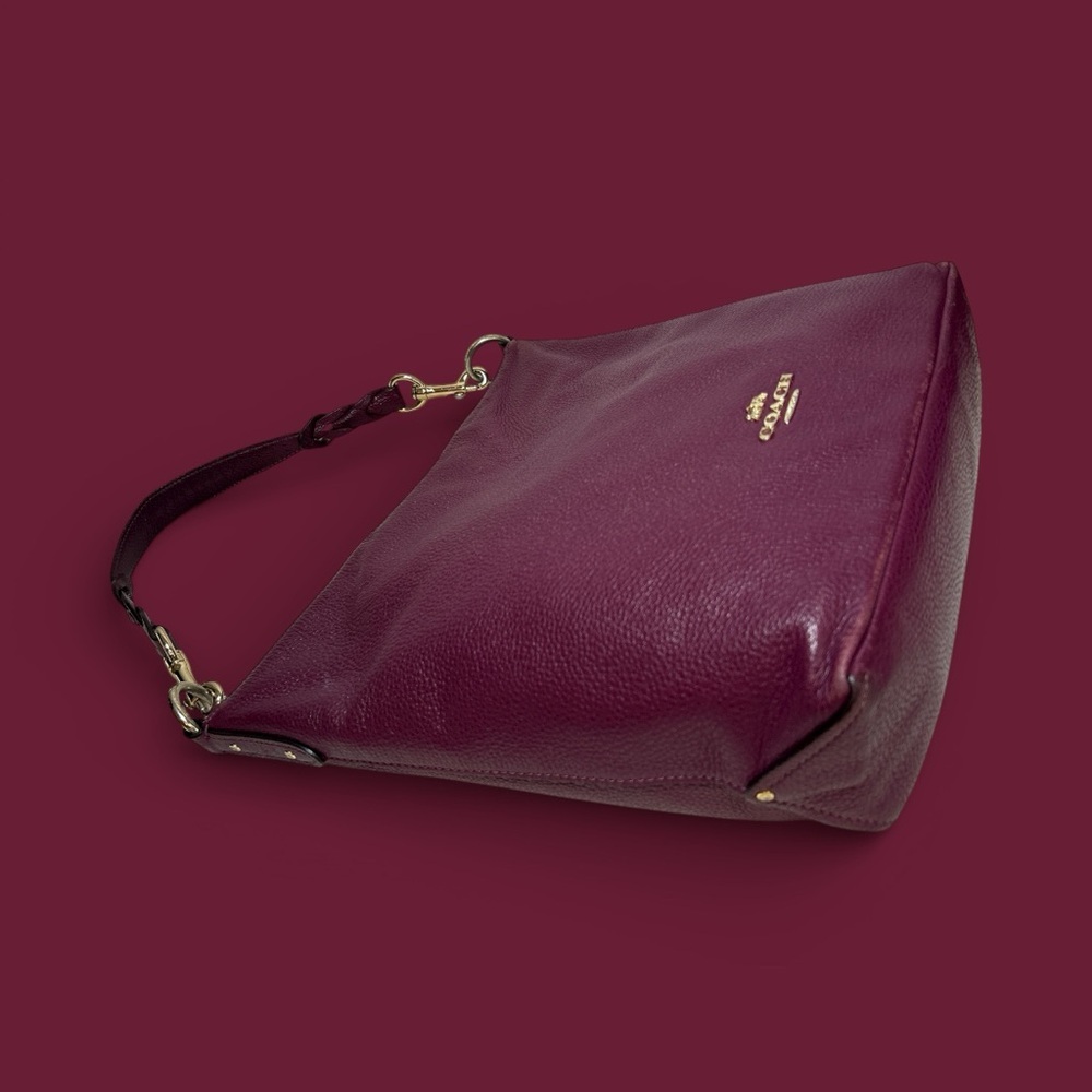 Coach  Abbey maroon Leather Shoulder Bag - Picture 12 of 12